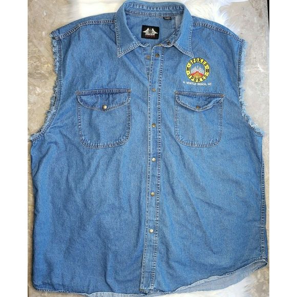 USA BIKER DESIGN 4XL Denim Sleeveless Myrtle Beach - Picture 3 of 9